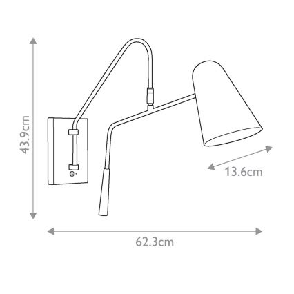 Feiss - Nástenná lampa SIMON 1xE27/60W/230V čierna/zlatá