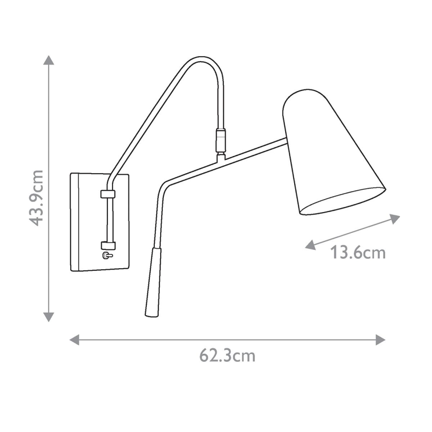 Feiss - Nástenná lampa SIMON 1xE27/60W/230V čierna/zlatá