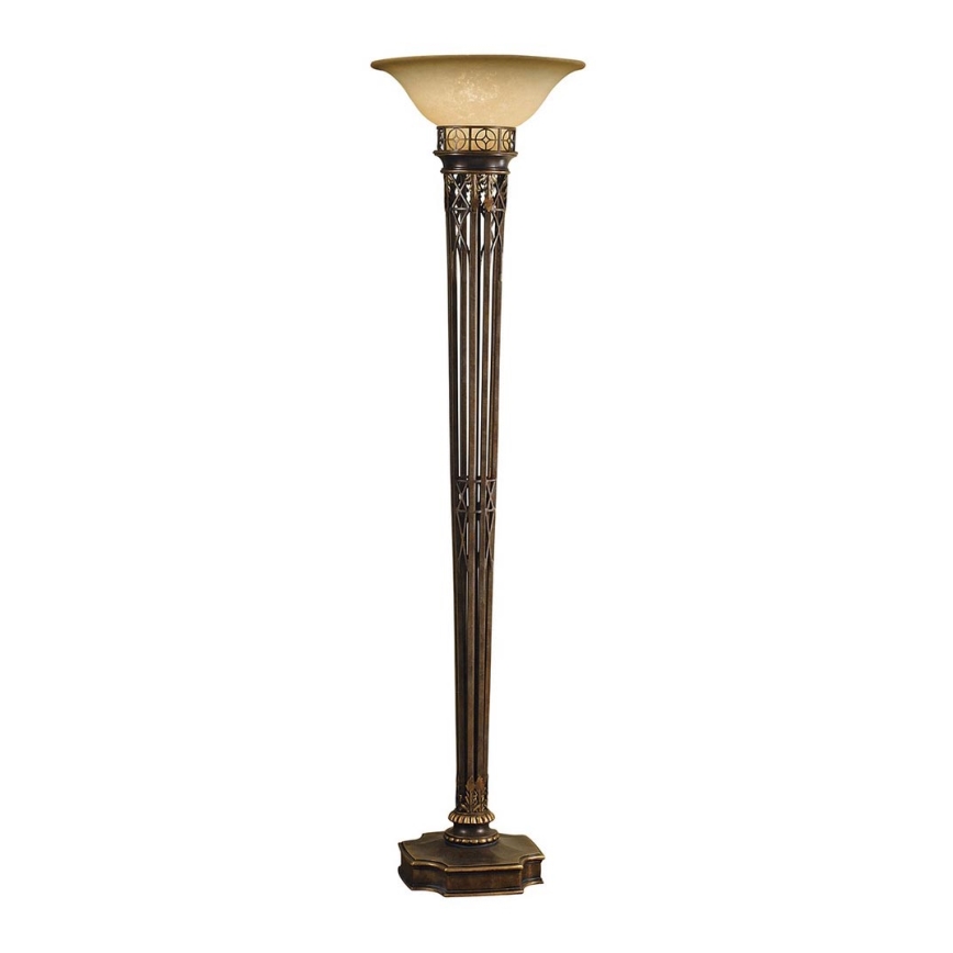 Feiss - Stojacia lampa OPERA 1xE27/100W/230V bronz/béžová