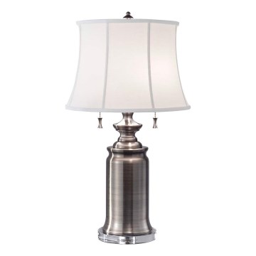 Feiss - Stolná lampa STATEROOM 2xE27/60W/230V strieborná