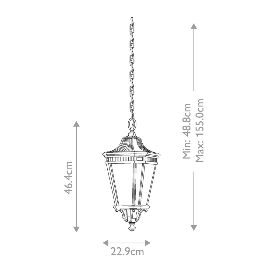Feiss - Vonkajší luster na reťazi COTSWOLD LANE 2xE14/60W/230V IP23 čierna