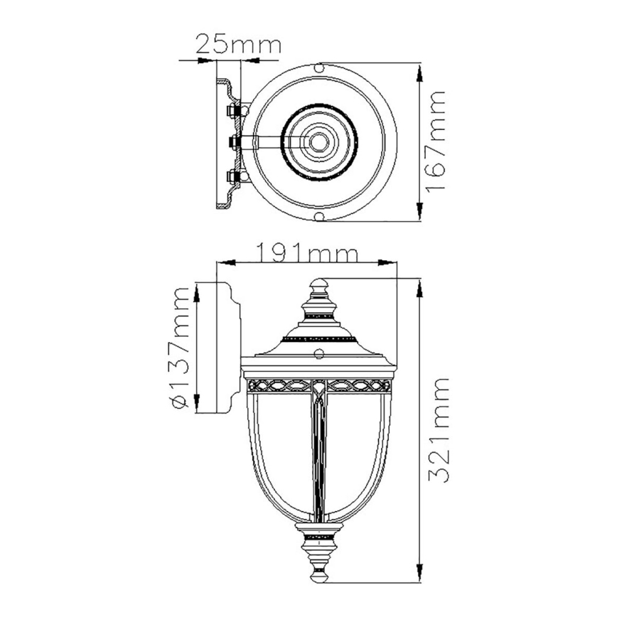 Feiss - Vonkajšie nástenné svietidlo ENGLISH BRIDLE 1xE27/60W/230V IP44
