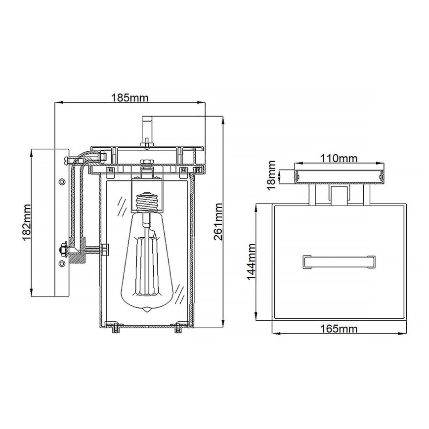 Feiss - Vonkajšie nástenné svietidlo GLENVIEW 1xE27/60W/230V IP44 antracit