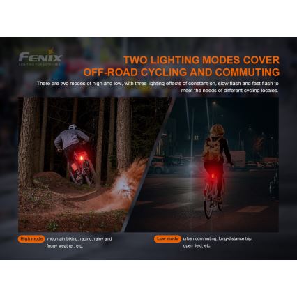 Fenix BC05RV20 - LED Nabíjacie svetlo na bicykel LED/USB IP66 15 lm 120 h