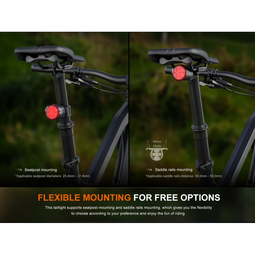 Fenix BC06R - LED Stmievateľná nabíjacia blikačka na bicykel LED/USB IP66 90 lm 24,5 h