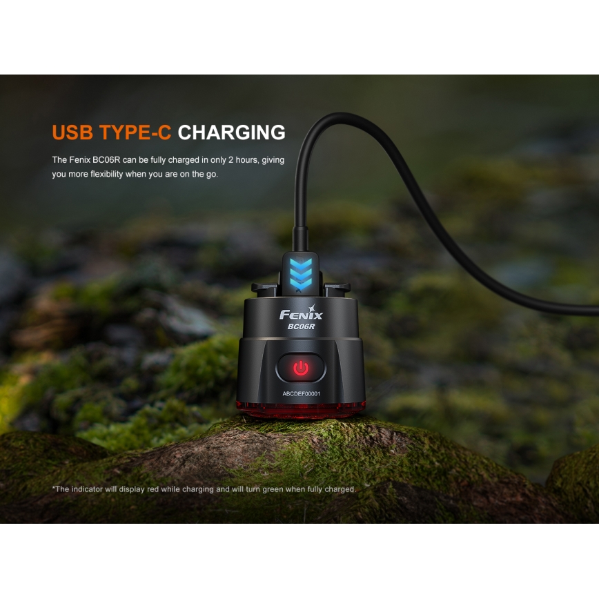 Fenix BC06R - LED Stmievateľná nabíjacia blikačka na bicykel LED/USB IP66 90 lm 24,5 h