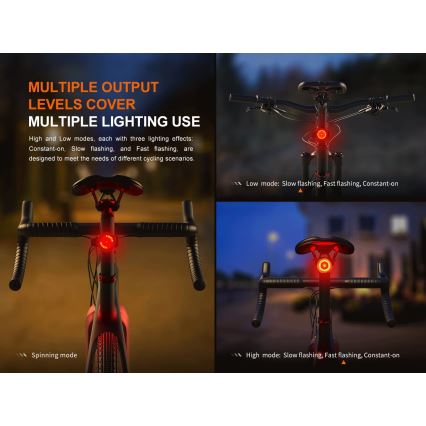 Fenix BC06R - LED Stmievateľná nabíjacia blikačka na bicykel LED/USB IP66 90 lm 24,5 h