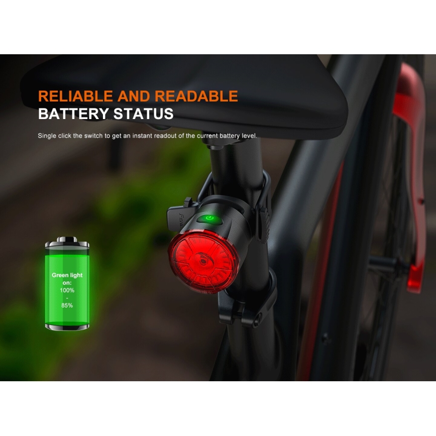 Fenix BC06R - LED Stmievateľná nabíjacia blikačka na bicykel LED/USB IP66 90 lm 24,5 h