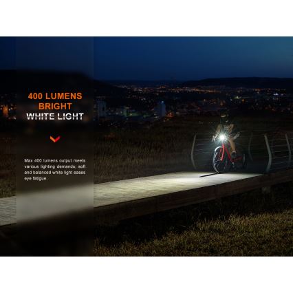 Fenix BC15R - LED Stmievateľné nabíjacie svietidlo na bicykel LED/USB IP66 400 lm 31,5 h