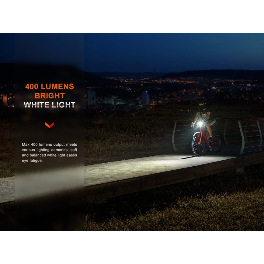 Fenix BC15R - LED Stmievateľné nabíjacie svietidlo na bicykel LED/USB IP66 400 lm 31,5 h