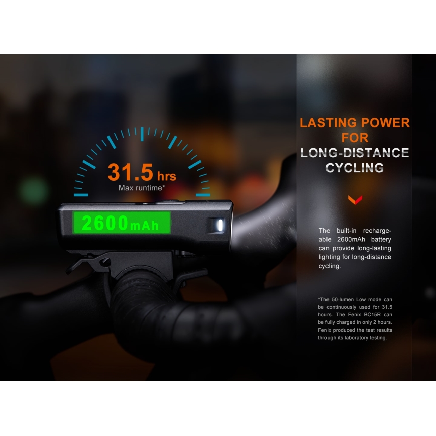 Fenix BC15R - LED Stmievateľné nabíjacie svietidlo na bicykel LED/USB IP66 400 lm 31,5 h