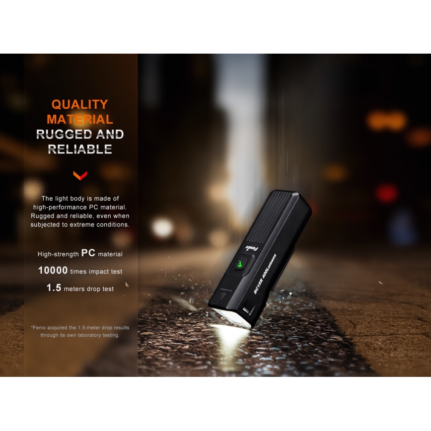 Fenix BC15R - LED Stmievateľné nabíjacie svietidlo na bicykel LED/USB IP66 400 lm 31,5 h
