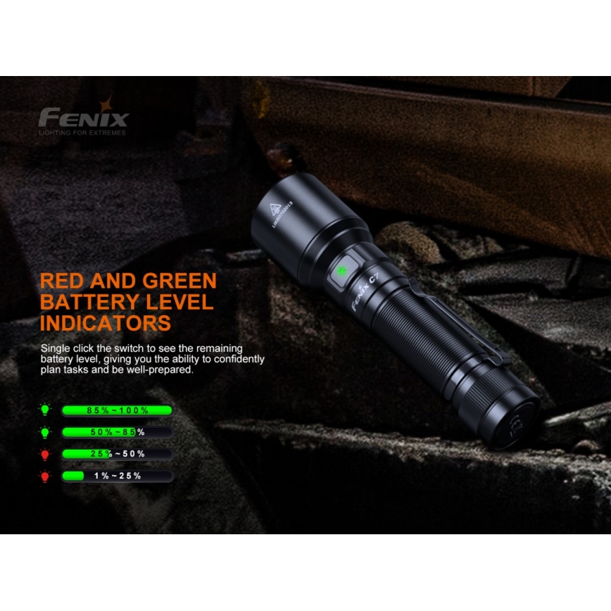 Fenix C7 - LED Stmievateľná nabíjacia baterka 1xLED/1x21700 IP68 3000 lm 68 h