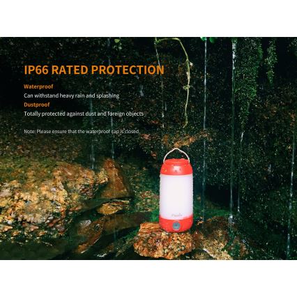 Fenix CL26RBLACK - LED Stmievateľná prenosná nabíjacia lampa LED/USB IP66 400 lm 400 h čierna