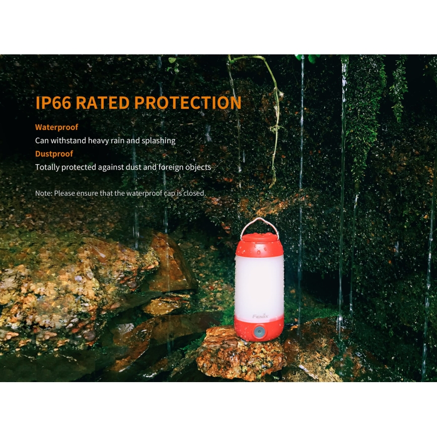 Fenix CL26RBLACK - LED Stmievateľná prenosná nabíjacia lampa LED/USB IP66 400 lm 400 h čierna