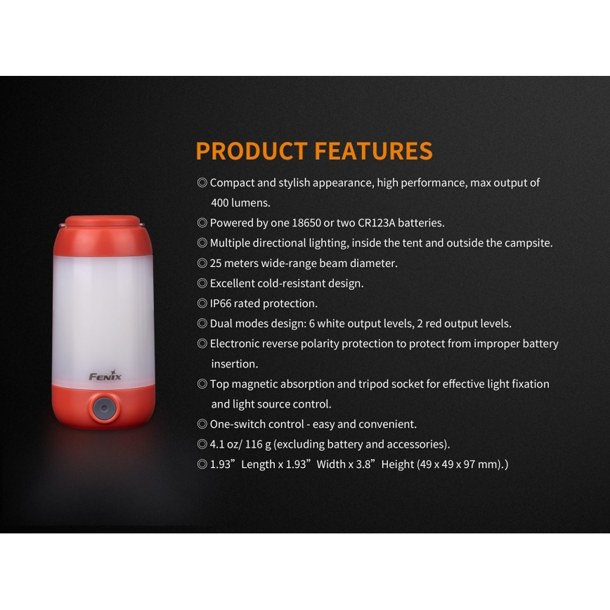 Fenix CL26RGREEN - LED Stmievateľná prenosná nabíjacia lampa LED/USB IP66 400 lm 400 h zelená