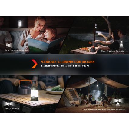 Fenix CL26RPROCAM - LED Stmievateľná prenosná nabíjacia lampa LED/USB IP66 650 lm 408 h šedá