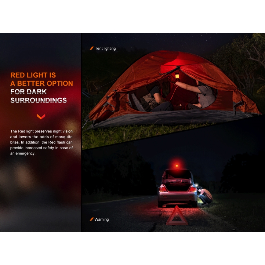 Fenix CL26RPROCAM - LED Stmievateľná prenosná nabíjacia lampa LED/USB IP66 650 lm 408 h šedá