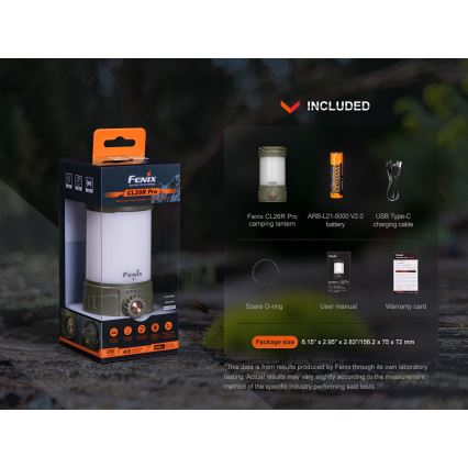Fenix CL26RPROCAM - LED Stmievateľná prenosná nabíjacia lampa LED/USB IP66 650 lm 408 h šedá
