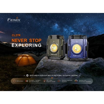 Fenix CL27RGRE - LED Stmievateľné nabíjacie svietidlo LED/USB IP66 1600 lm 285 h