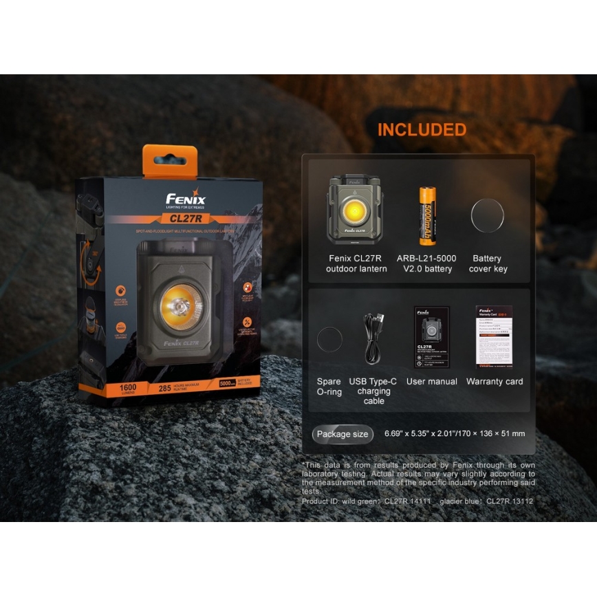 Fenix CL27RGRE - LED Stmievateľné nabíjacie svietidlo LED/USB IP66 1600 lm 285 h