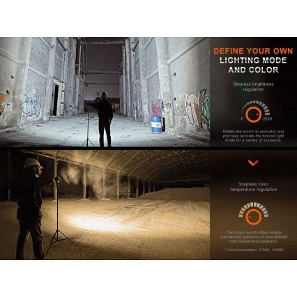 Fenix CL28R - LED Stmievateľný nabíjacia reflektor s powerbankou LED/USB IP66 2000 lm 360 h 10000 mAh