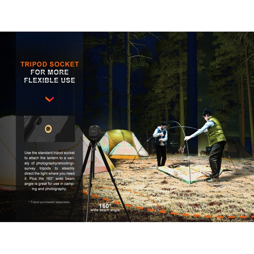 Fenix CL28R - LED Stmievateľný nabíjacia reflektor s powerbankou LED/USB IP66 2000 lm 360 h 10000 mAh