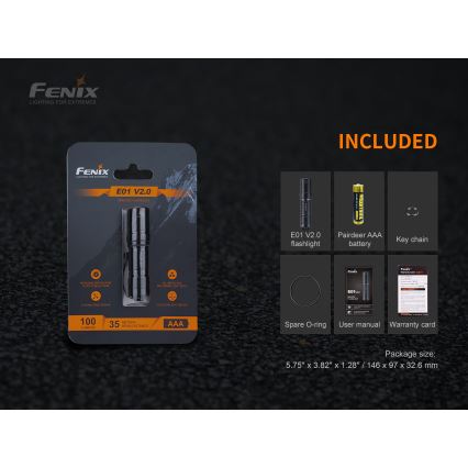 Fenix E01V20BLC - LED Baterka LED/1xAAA IP68 100 lm 25 h