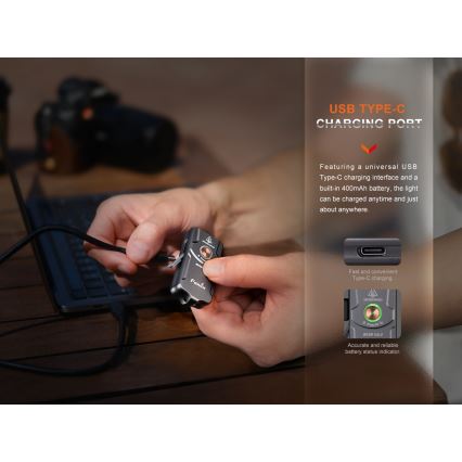 Fenix E03RV20BLU - LED nabíjacia baterka LED/USB IP66 500 lm 30 h 400 mAh