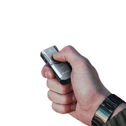 Fenix E06RGRY - LED Stmievateľná nabíjacia baterka UV LED/USB IP66 700 lm 60 h 750 mAh šedá