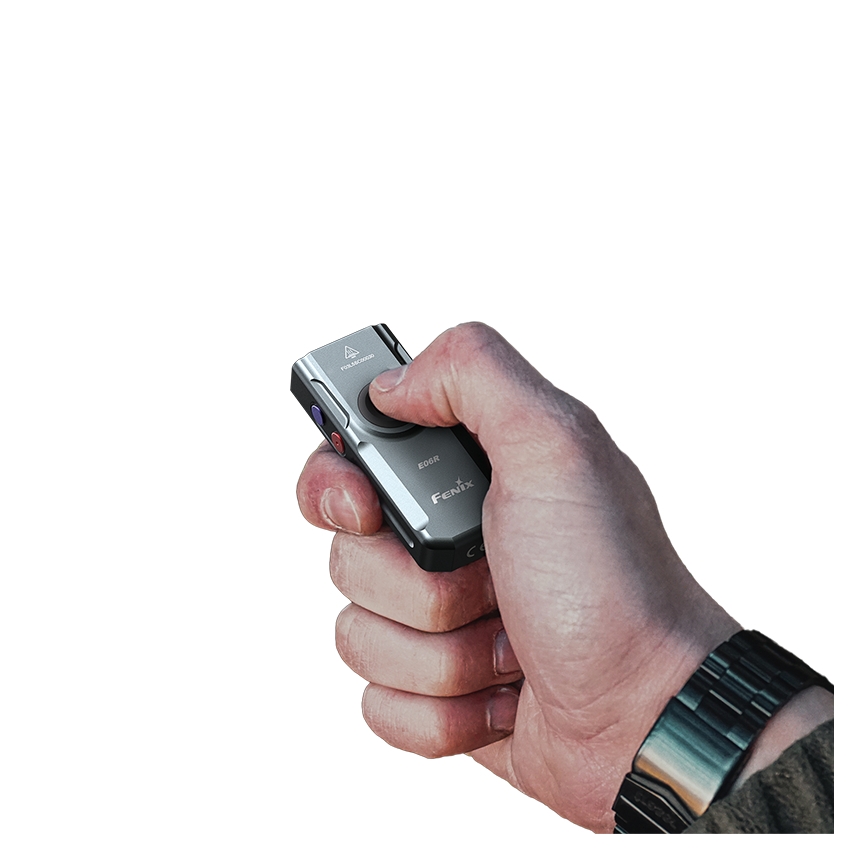 Fenix E06RGRY - LED Stmievateľná nabíjacia baterka UV LED/USB IP66 700 lm 60 h 750 mAh šedá