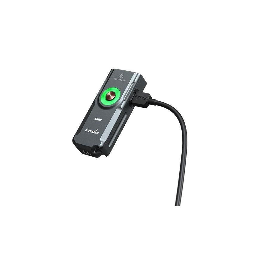 Fenix E06RGRY - LED Stmievateľná nabíjacia baterka UV LED/USB IP66 700 lm 60 h 750 mAh šedá