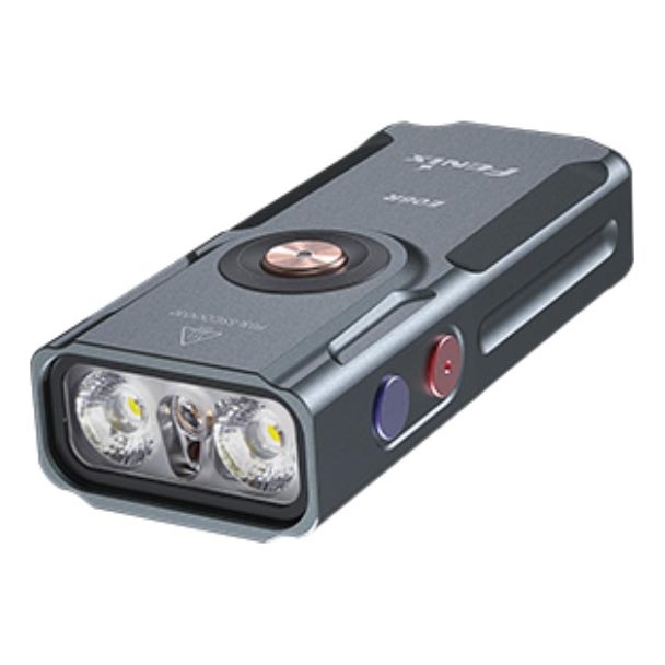 Fenix E06RGRY - LED Stmievateľná nabíjacia baterka UV LED/USB IP66 700 lm 60 h 750 mAh šedá