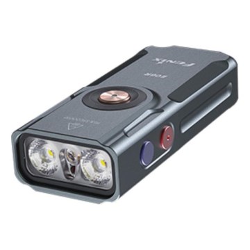 Fenix E06RGRY - LED Stmievateľná nabíjacia baterka UV LED/USB IP66 700 lm 60 h šedá