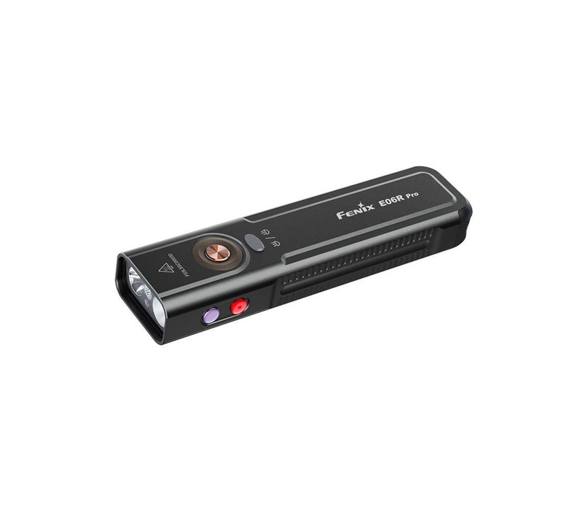 Fenix E06RPROEUBLC-LED Stmievateľná nabíjateľná LED/USB baterka 1650mAh IP66 1600lm 111h čierna E06RPROEUBLC