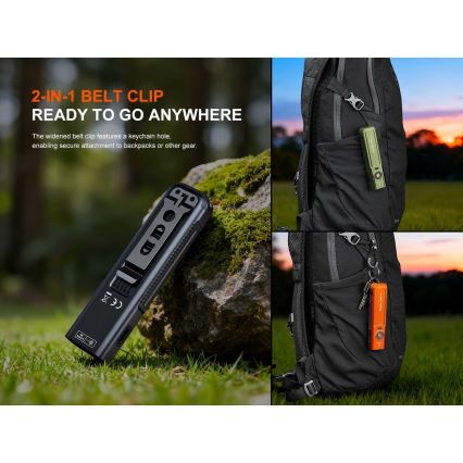 Fenix E06RPROEUBLC- Stmievateľná nabíjateľná LED baterka s USB, 1650 mAh, IP66, 1600 lm, 111 h, čierna