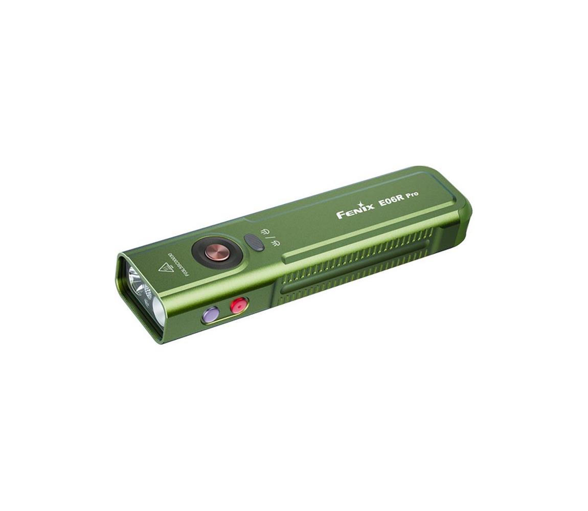 Fenix E06RPROEUOLI-LED Dobíjateľná LED baterka s USB 1650mAh IP66 1600lm 111h zelená E06RPROEUOLI