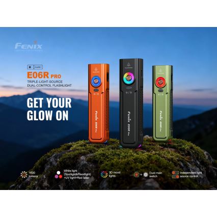 Fenix E06RPROEUOLI - LED stmievateľná nabíjateľná svietilka LED/USB 1650 mAh IP66 1600 lm 111 h zelená