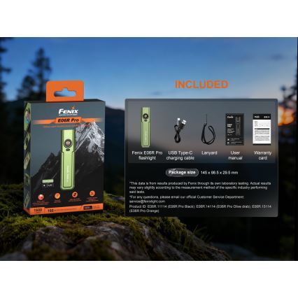 Fenix E06RPROEUOLI - LED stmievateľná nabíjateľná svietilka LED/USB 1650 mAh IP66 1600 lm 111 h zelená