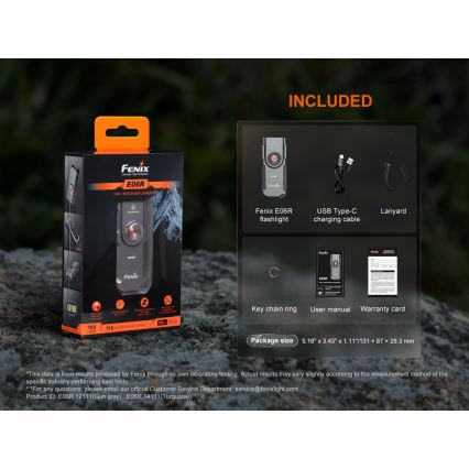Fenix E06RTKS - LED Stmievateľná nabíjacia baterka UV LED/USB IP66 700 lm 60 h tyrkysová