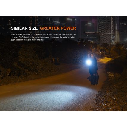 Fenix E12V30 - LED stmievateľná nabíjateľná baterka LED/1xAA 2000 mAh IP68 200 lm 100 h čierna