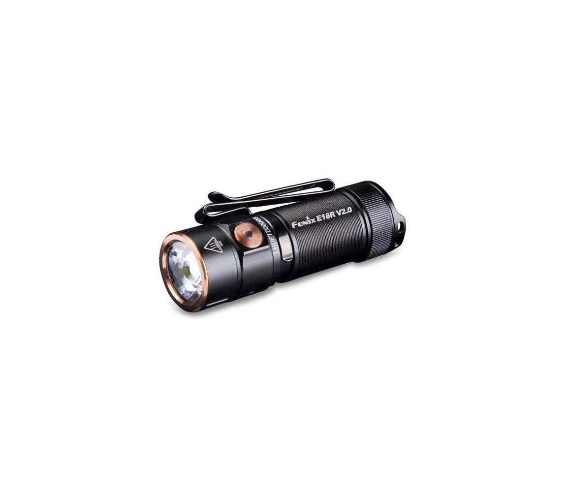 Fenix E18RV20800 - LED stmievateľná nabíjateľná baterka LED/USB 800 mAh IP68 1200 lm 200 h čierna E18RV20800
