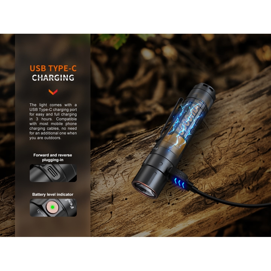 Fenix E35RSETAODS - LED Stmievateľná nabíjacia baterka LED/USB IP68 3100 lm 69 h + difuzér 26,5mm
