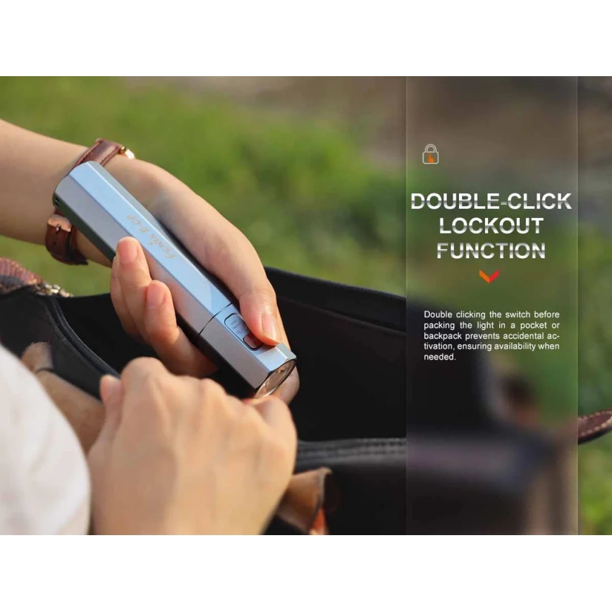 Fenix ECPBLCK - LED nabíjacia baterka s powerbankou USB IP68 1600 lm 504 h 5000 mAh čierna