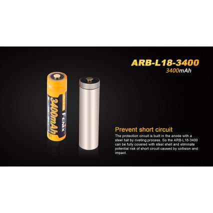 Fenix FE18650LI34 - 1 ks Nabíjateľný lítium-iónový akumulátor 18650/3,6V 3400 mAh