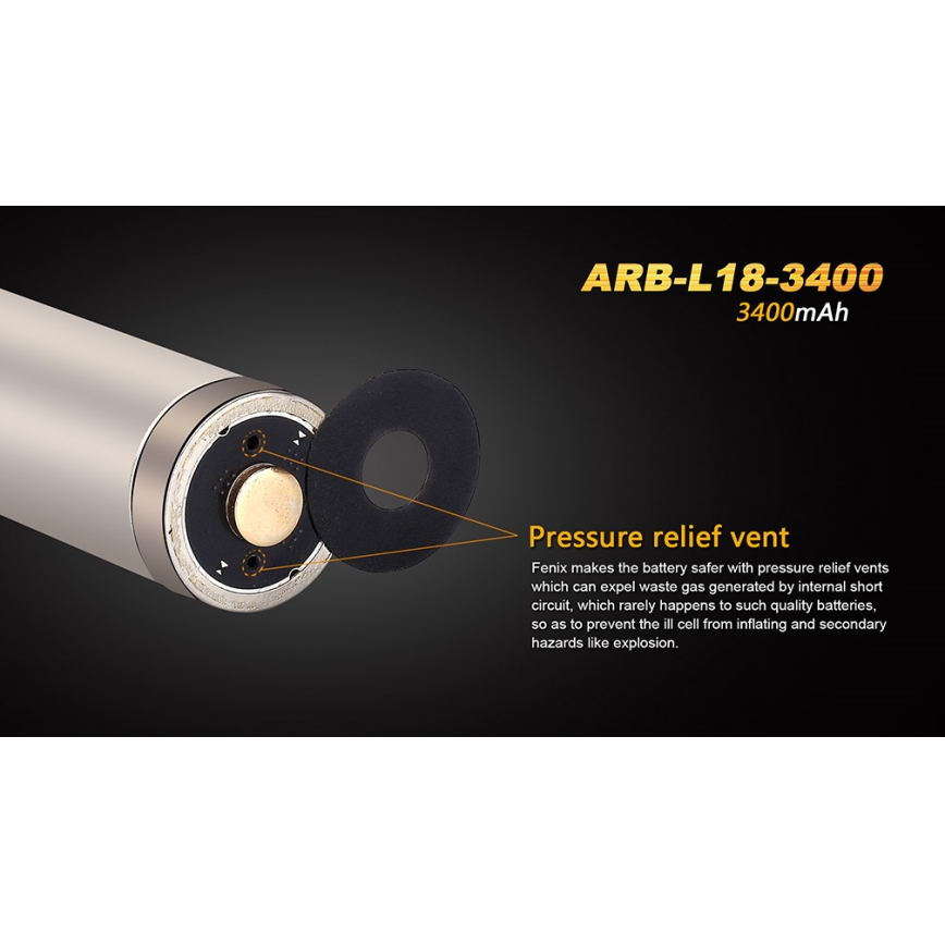 Fenix FE18650LI34 - 1 ks Nabíjateľný lítium-iónový akumulátor 18650/3,6V 3400 mAh