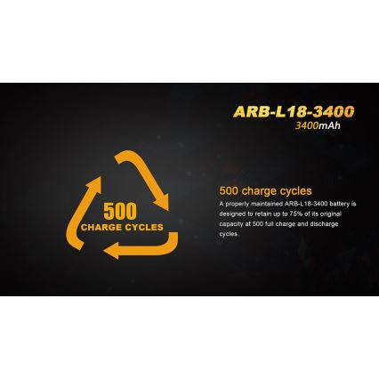 Fenix FE18650LI34 - 1 ks Nabíjateľný lítium-iónový akumulátor 18650/3,6V 3400 mAh