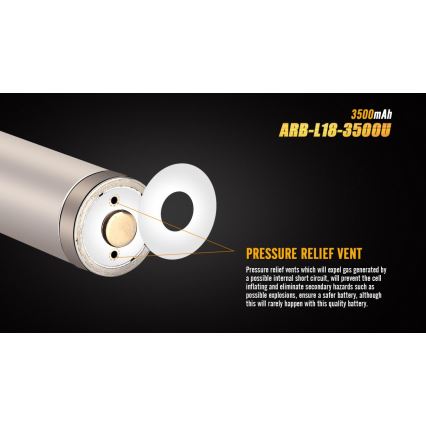 Batéria 3500mAh ARB-L18-3500U má bezpečnostný ventil. Ventil vypudzuje plyn pri skrate, čím zabraňuje nafúknutiu a výbuchu. Tento mechanizmus zabezpečuje bezpečnosť batérie.