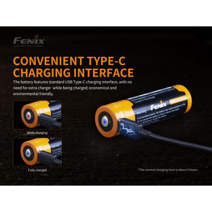 Fenix FE21700USB - 1ks Nabíjateľná batéria USB/3,6V 5000 mAh