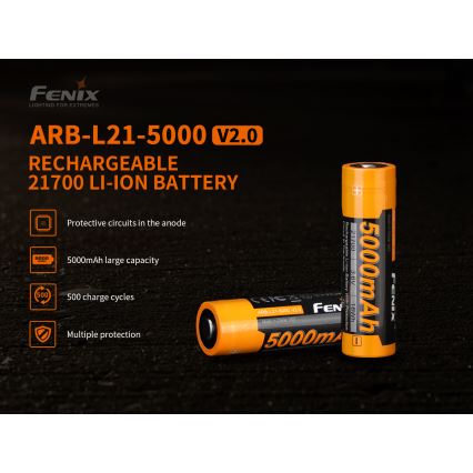 Fenix FE21700V20 - 1 ks Nabíjateľná batéria 21700/3,6 V 5000 mAh